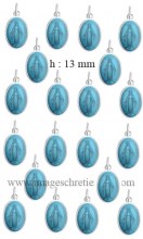 Médaille miraculeuse bleue ciel 13 mm : bracelets et pendentifs religieux